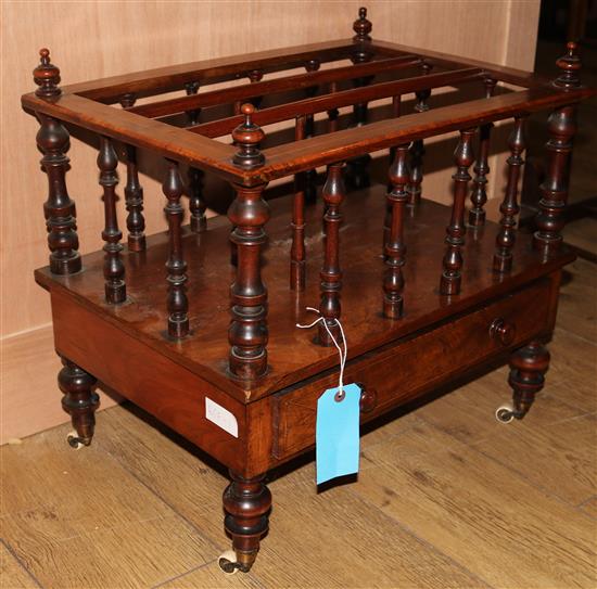 Victorian walnut canterbury, W.56cm